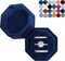 Velvet Ring Box with 3 Slots – Octagon Triple Ring Holder for Wedding, Engagement & Proposal Photos
